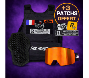 Pack Gold Gilet Moto Perso + Dorsale CE + Masque – The Hood®